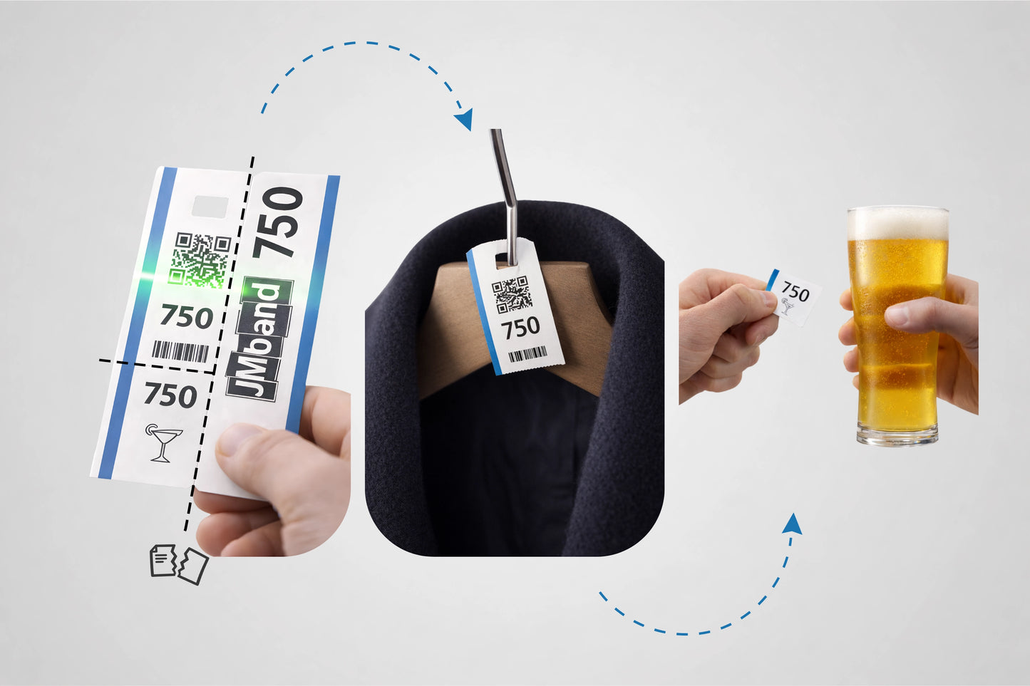 Biglietti Guardaroba termica in 3 parti in rotolo