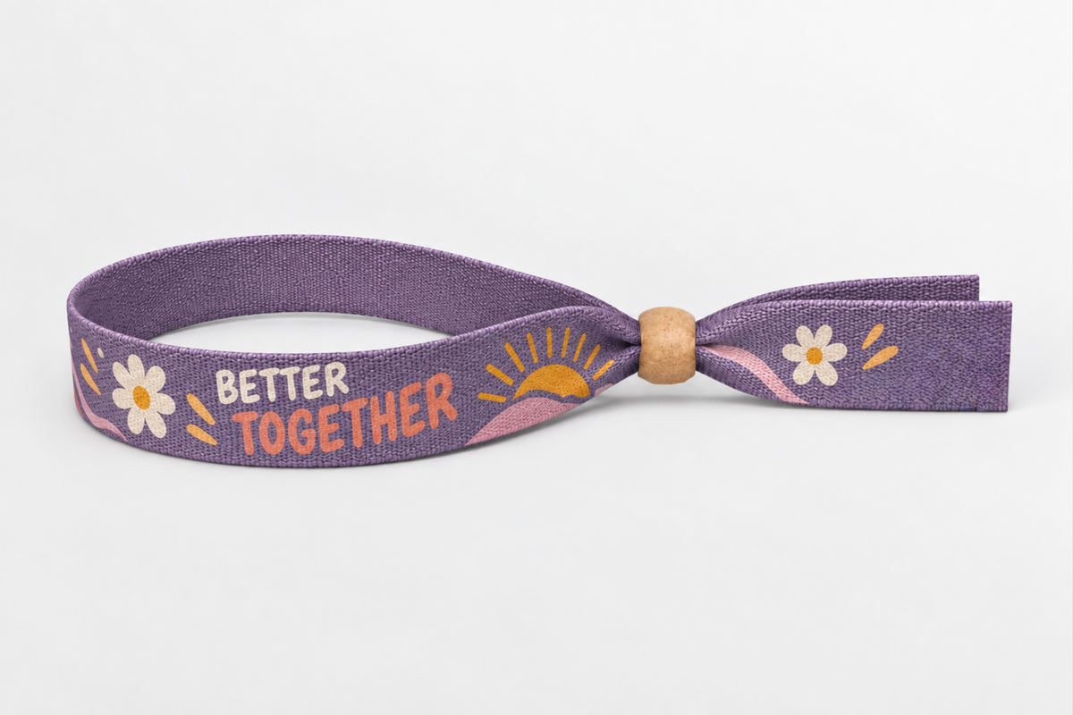Braccialetti in cotone con stampa a colori