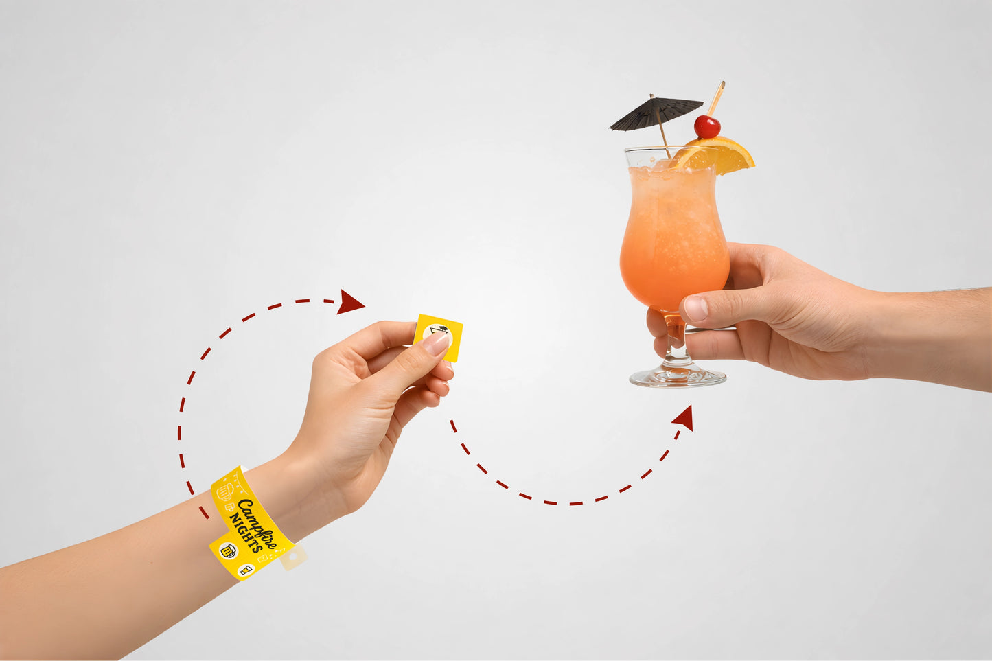 Braccialetto d’Ingresso in Plastica con Biglietto Staccabile