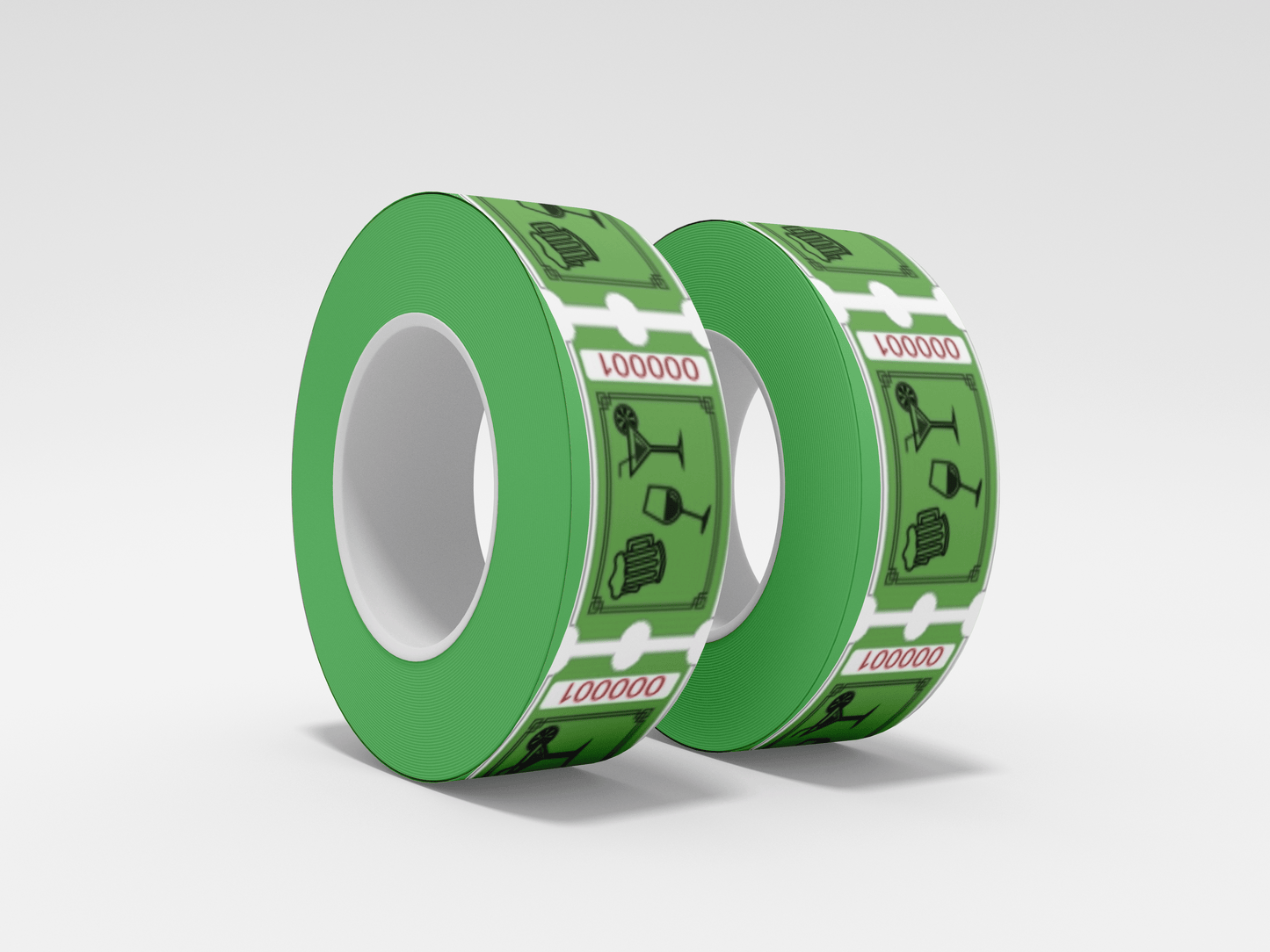 Drink Tickets Roll 1000 X 1 Tickets JM Band EU 1 Drinks Roll - Green
