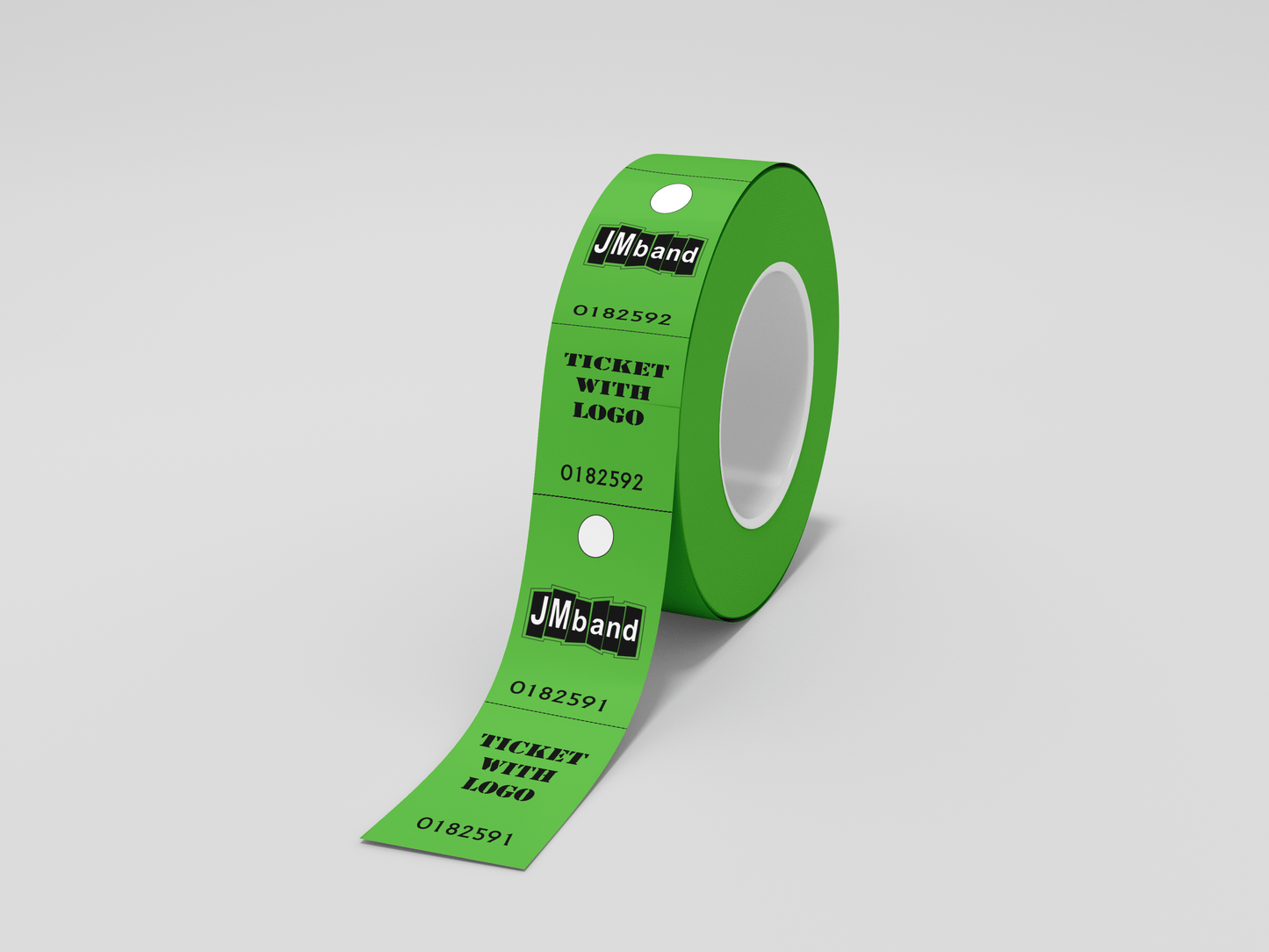 2-Part Cloakroom Tickets with Print Ticket JM Band® 100 Green