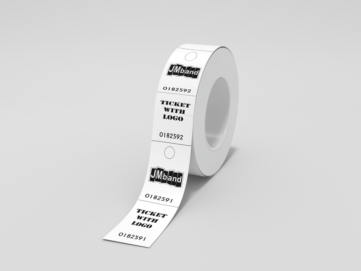 2-Part Cloakroom Tickets with Print Ticket JM Band® 100 White