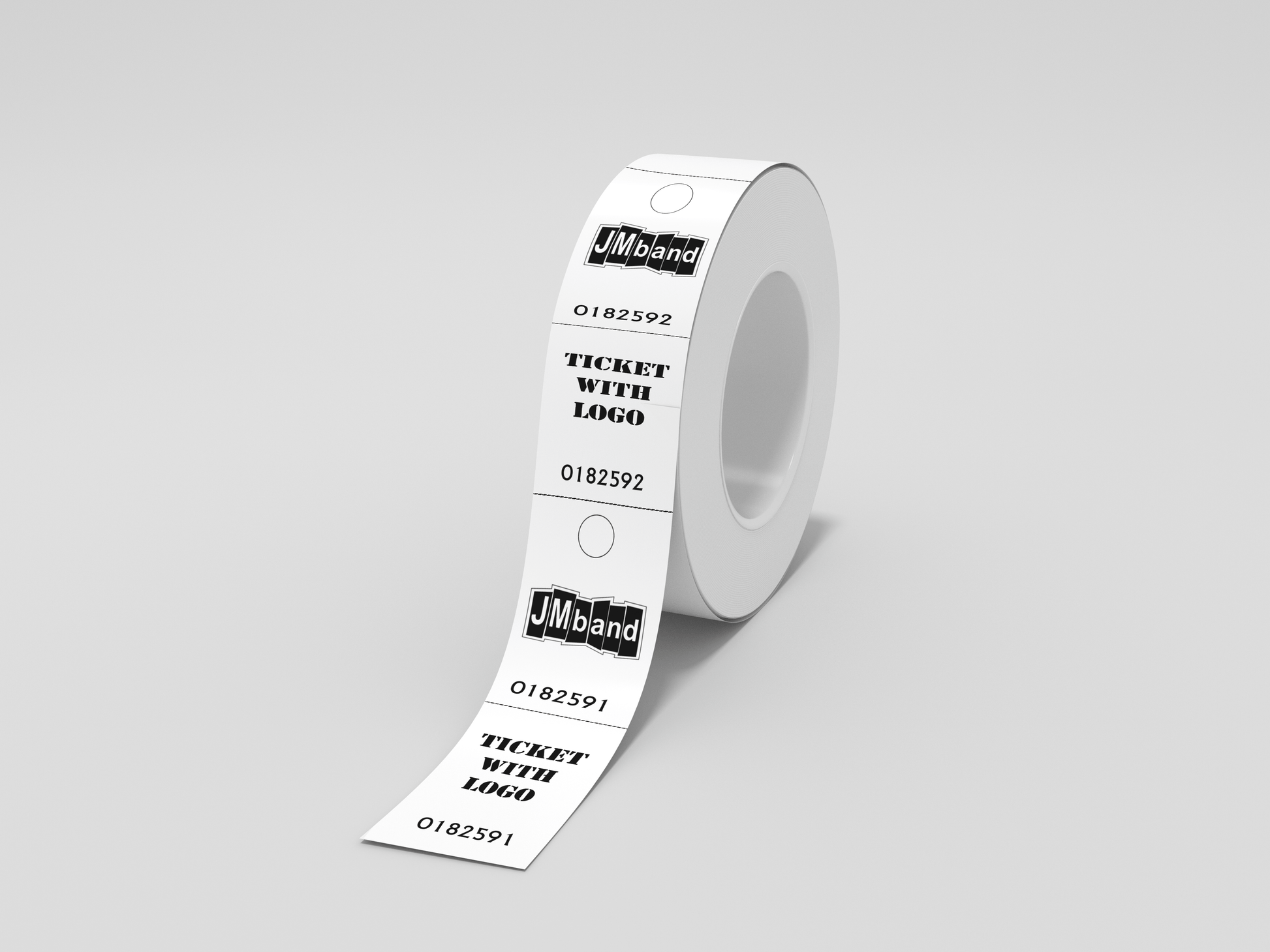 2-Part Cloakroom Tickets with Print Ticket JM Band® 100 White