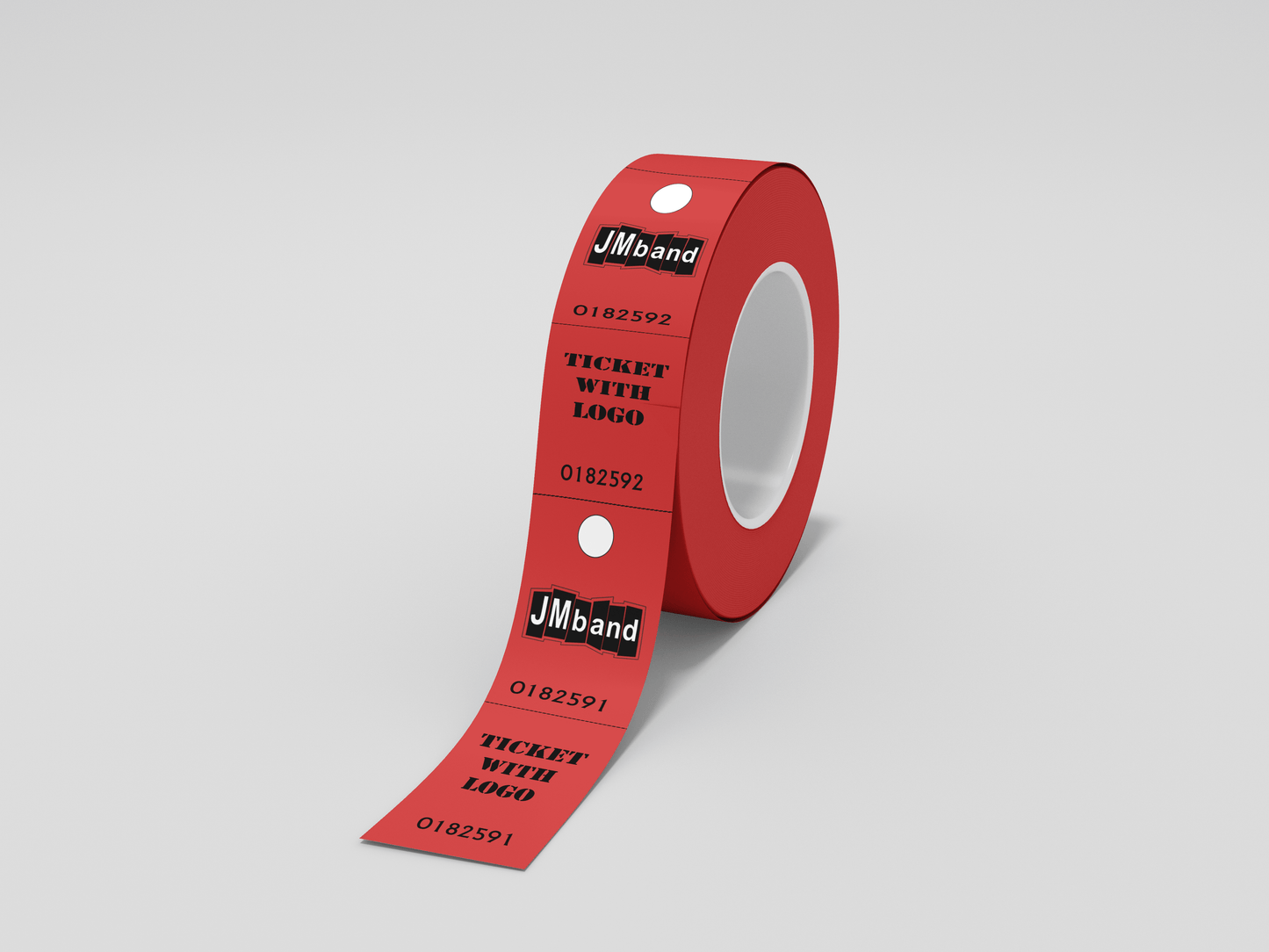 2-Part Cloakroom Tickets with Print Ticket JM Band® 100 Red