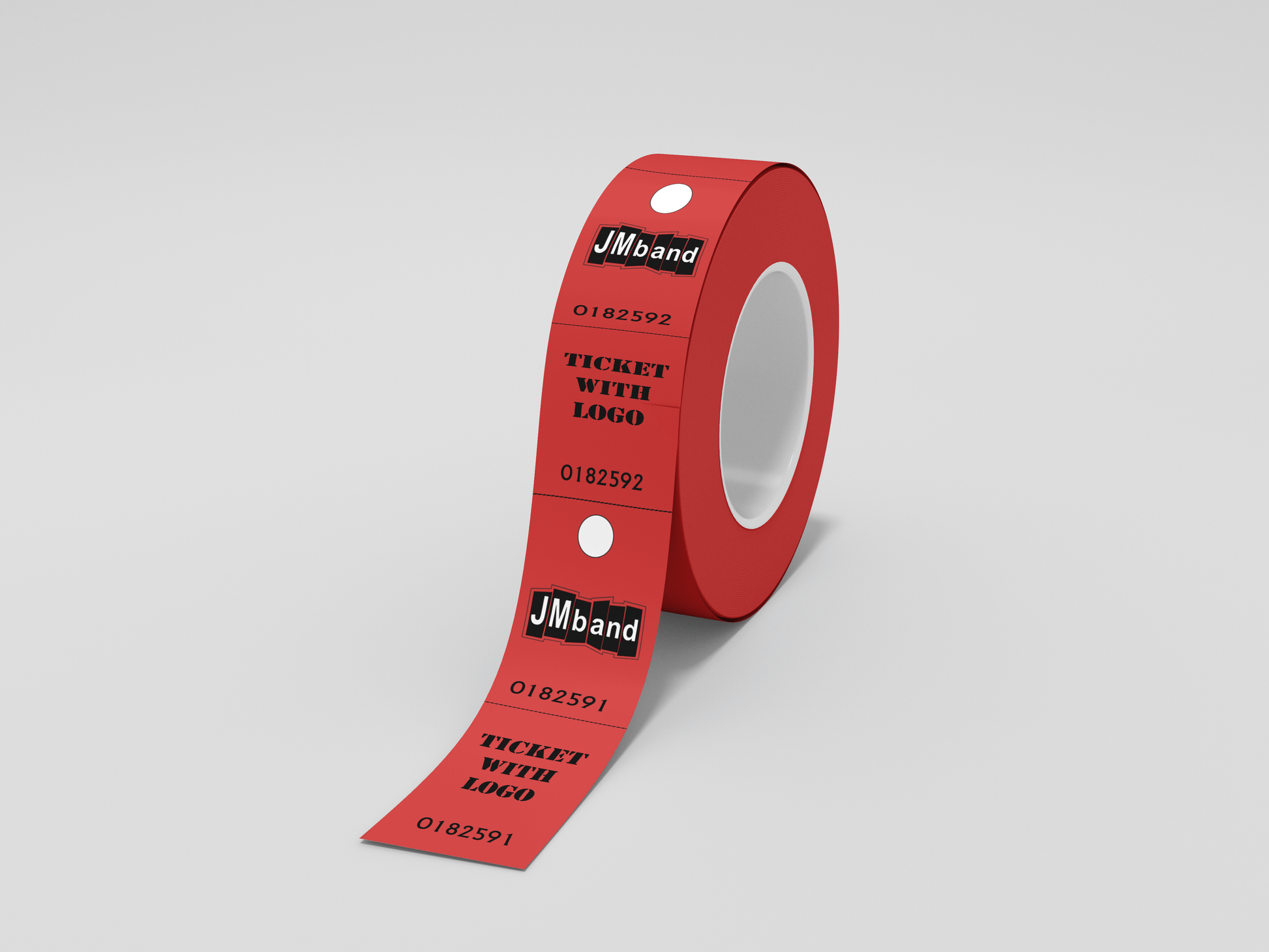 2-Part Cloakroom Tickets with Print Ticket JM Band® 100 Red