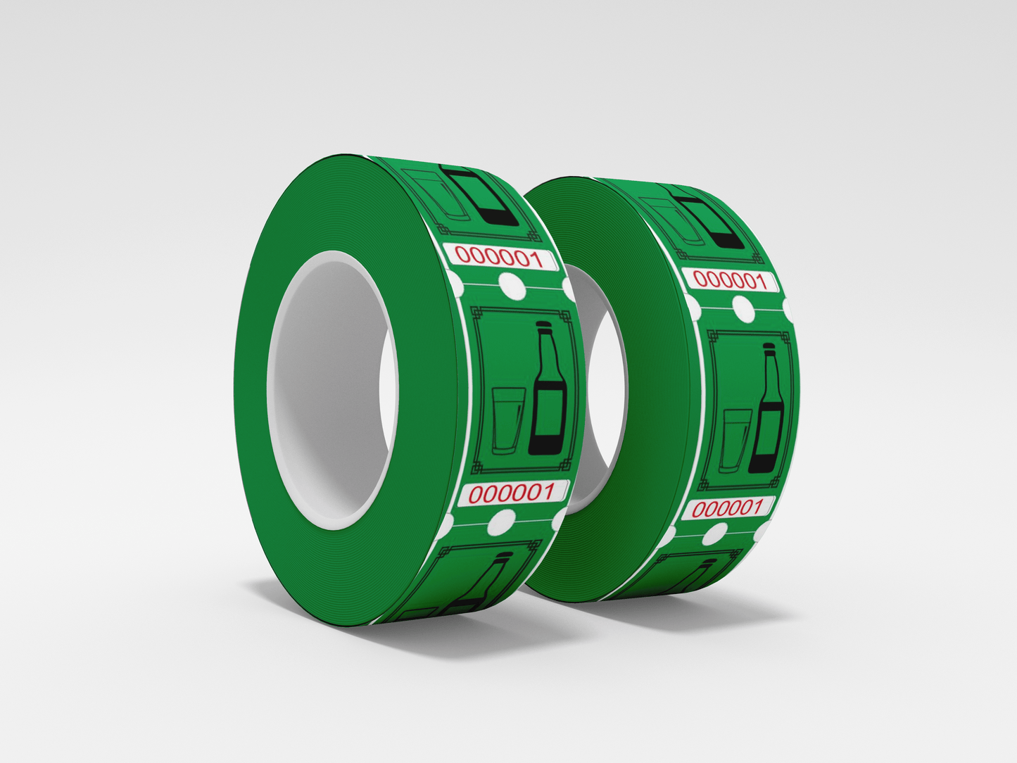Drink Tickets Roll 1000 X 1 Tickets JM Band EU 1 Bottle Of Roll - Green