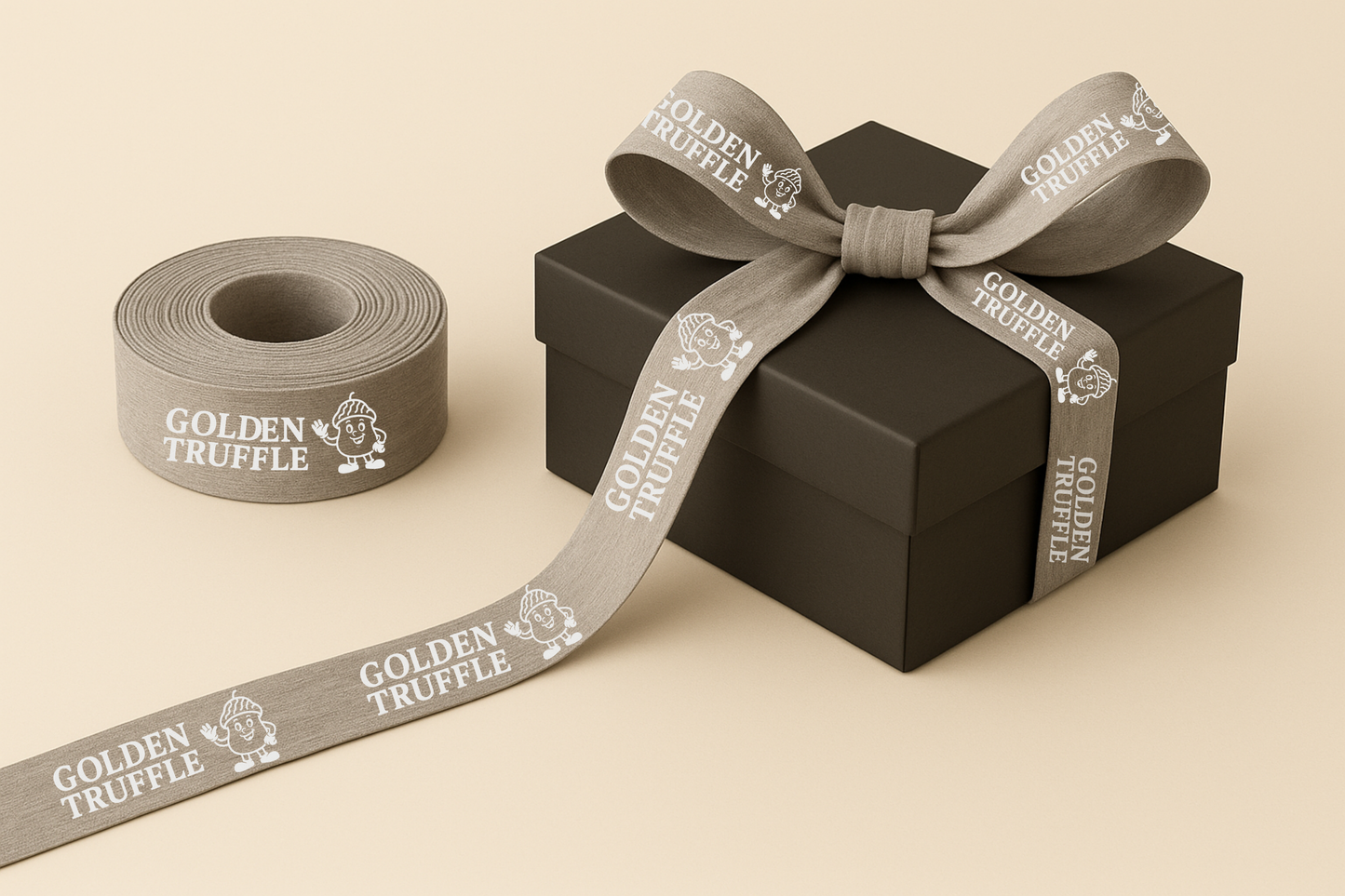 Nastro regalo in tessuto di bambù con stampa