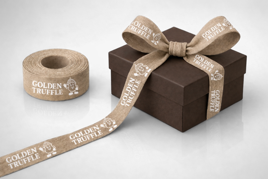 Nastro regalo in tessuto di bambù con stampa