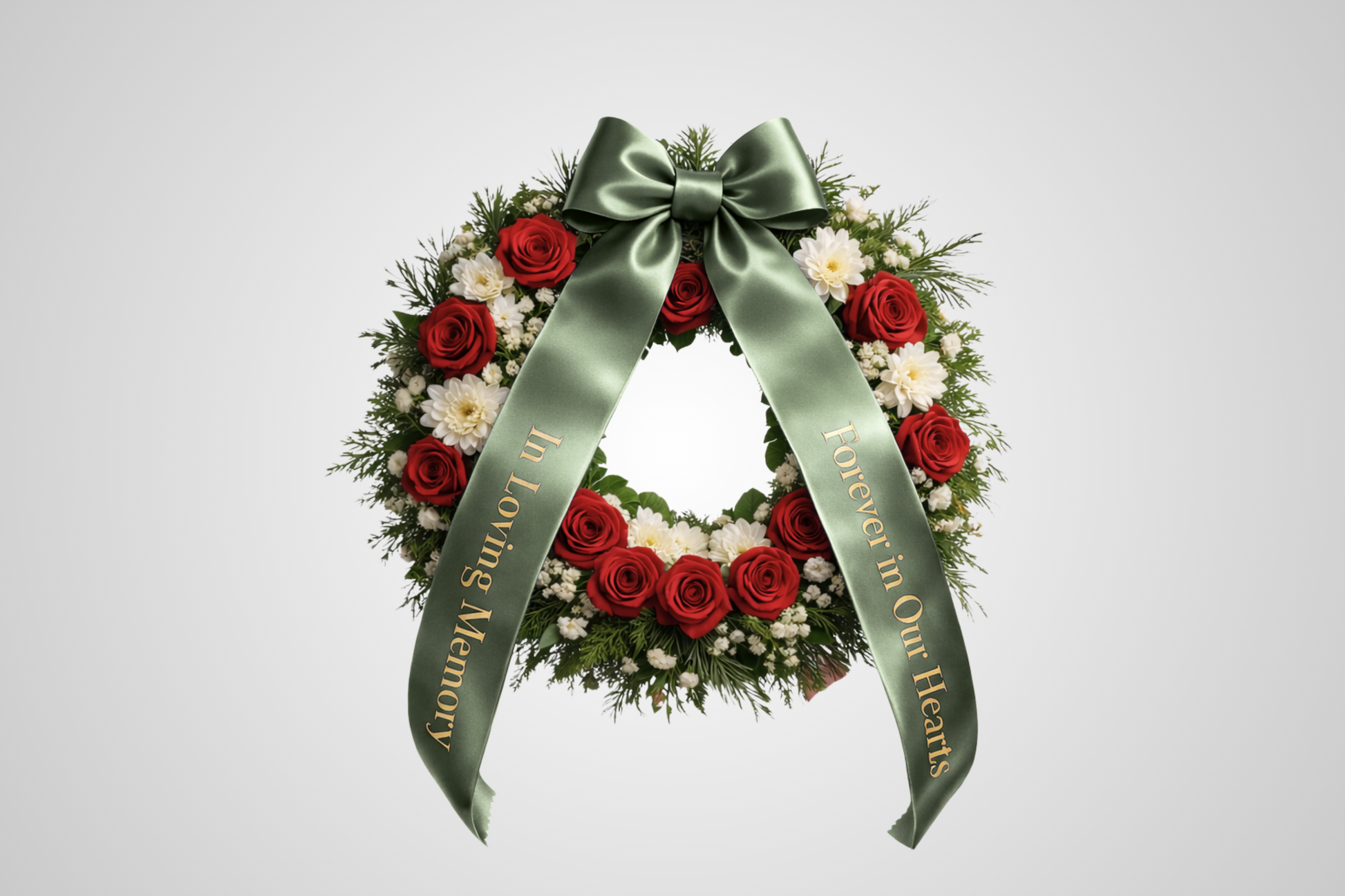 Nastro per bouquet in raso ecologico personalizzato, color verde muschio, di JM Band®.