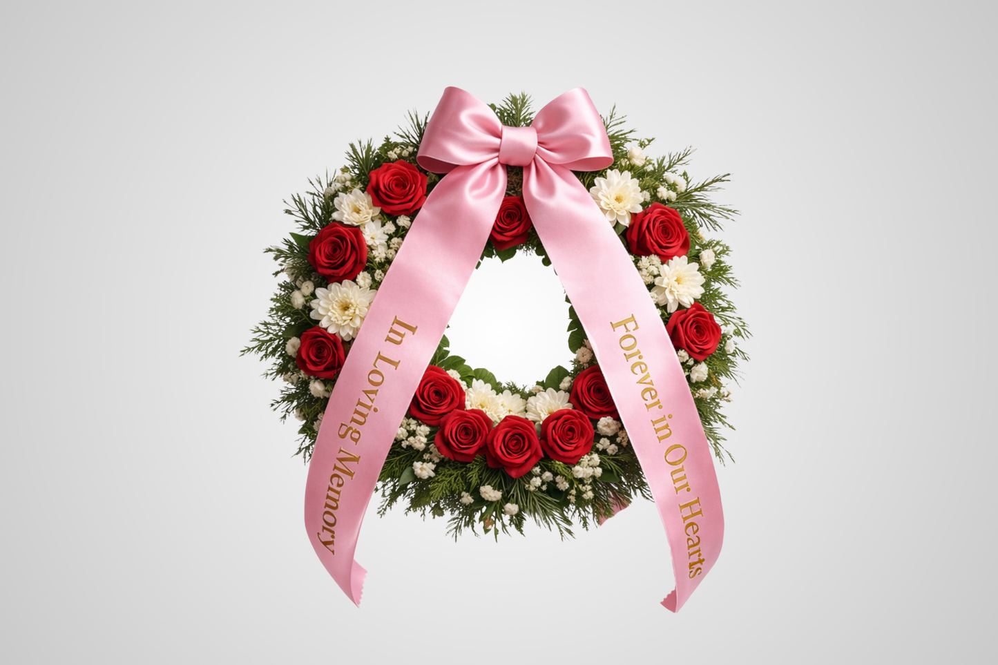 Nastro per bouquet in raso rosa ecologico con stampa personalizzata di JM Band®.