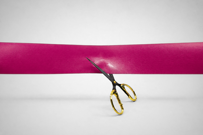Nastri inaugurali color bordeaux senza stampa di JM Band®.