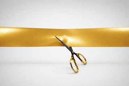 Nastri colorati per inaugurazioni, senza stampa, in oro metallizzato, di JM Band®.
