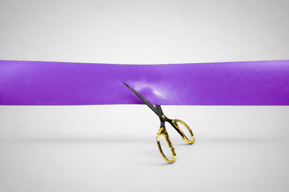 Nastri per inaugurazione di colore viola tinta unita, senza stampe, di JM Band®.