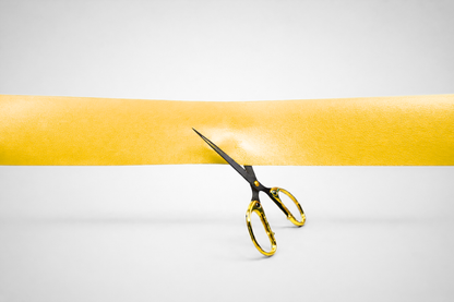 Nastri per inaugurazioni di colore giallo, senza stampa, di JM Band®.