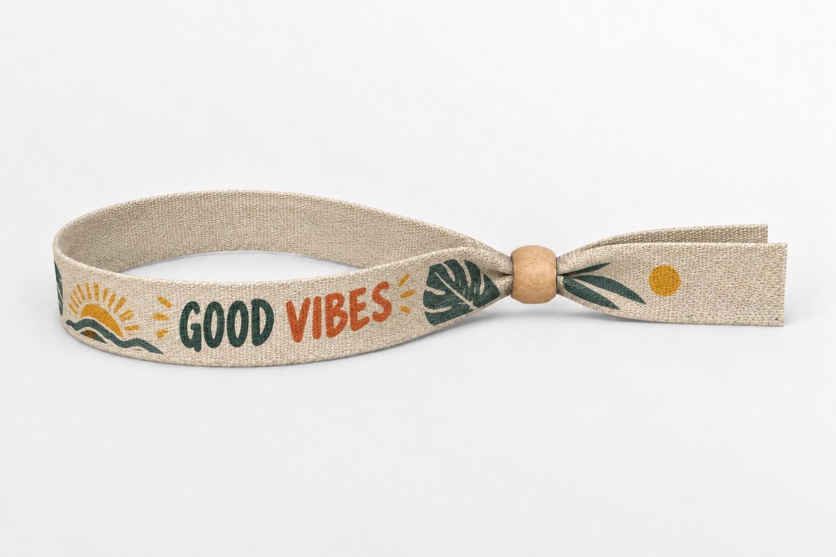 Braccialetti in cotone con stampa a colori