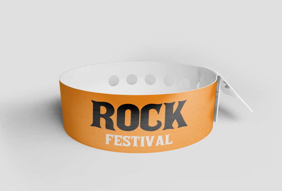 Vinyl rock festival wristbands
