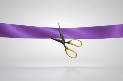 Nastro per cerimonia di inaugurazione in raso ECO viola, senza stampa, di JM Band®.