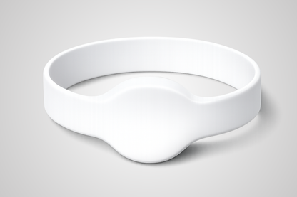 Braccialetto bianco in silicone NFC JM02 white label di JM Band®.