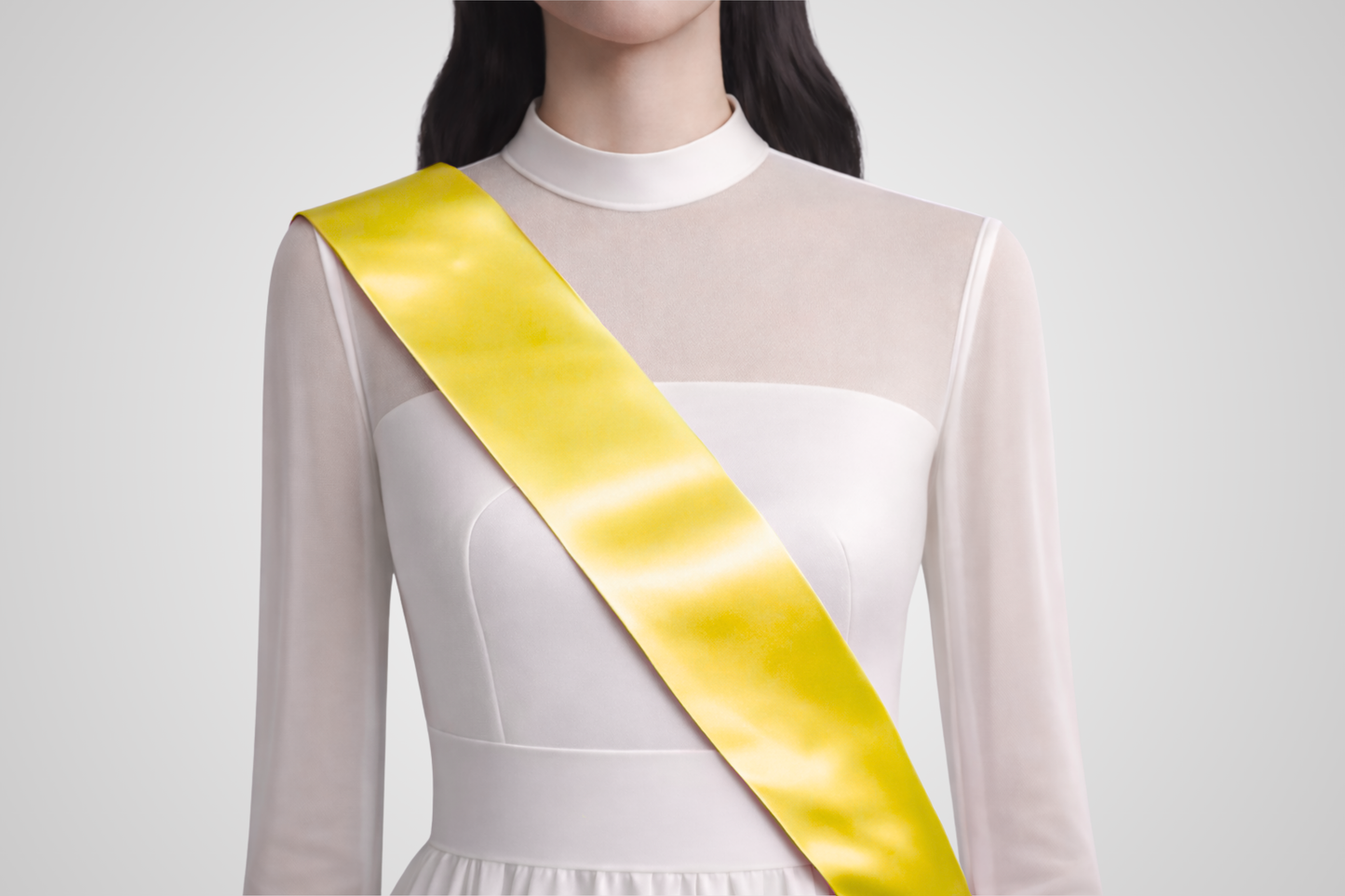 Fascia in raso ECO giallo senza stampa di JM Band®.