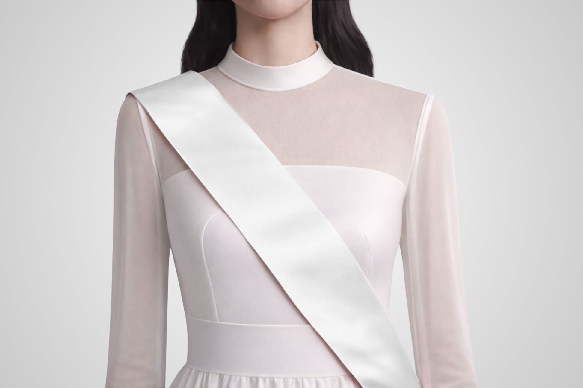 Fascia in eco-raso bianco senza stampe di JM Band®.