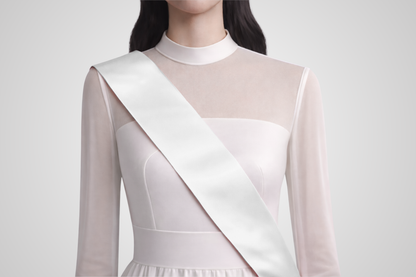 Fascia in eco-raso bianco senza stampe di JM Band®.