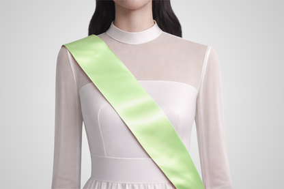 Fascia in raso ECO verde chiaro senza stampa di JM Band®.