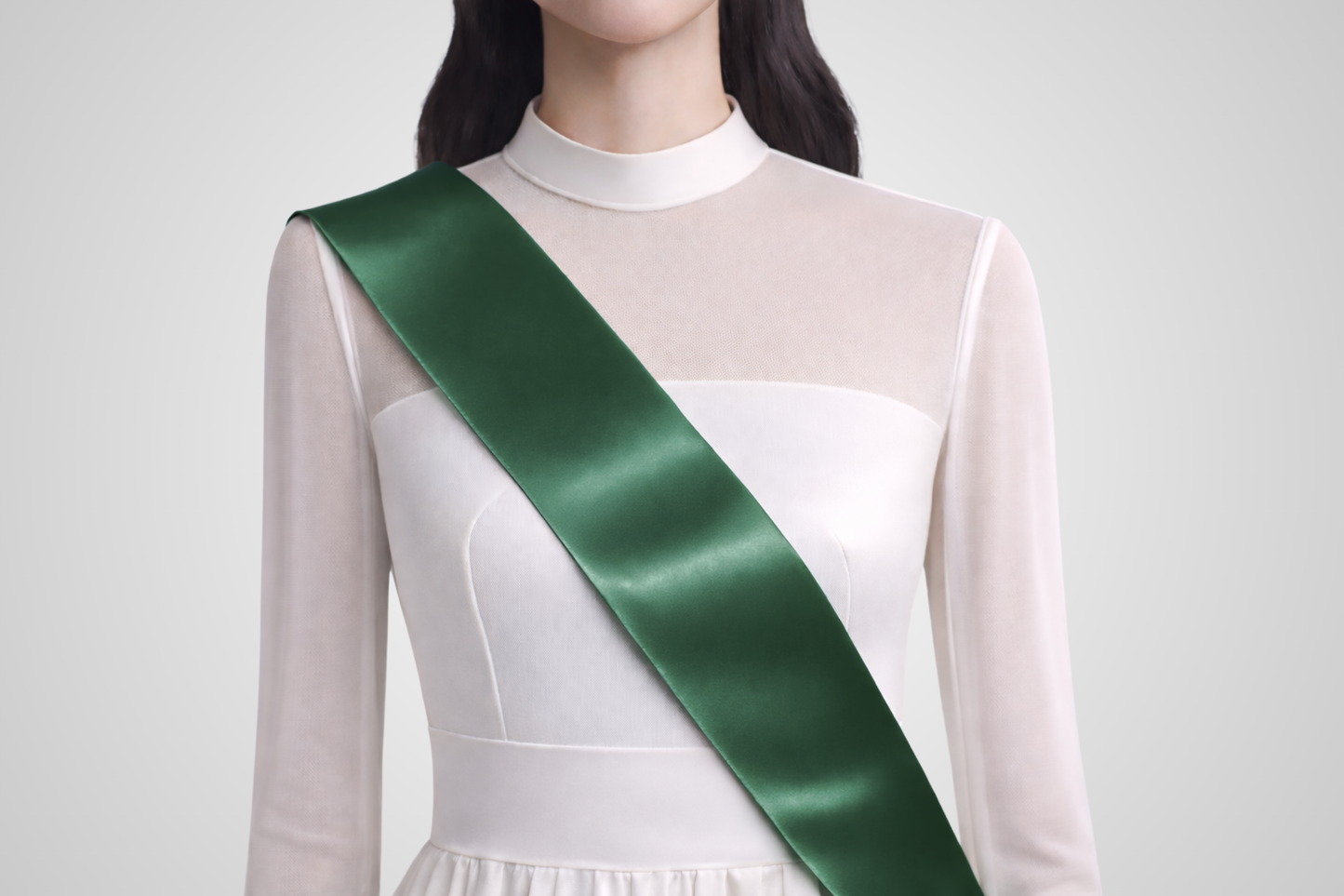 Fascia in raso ecologico verde scuro senza stampe di JM Band®.