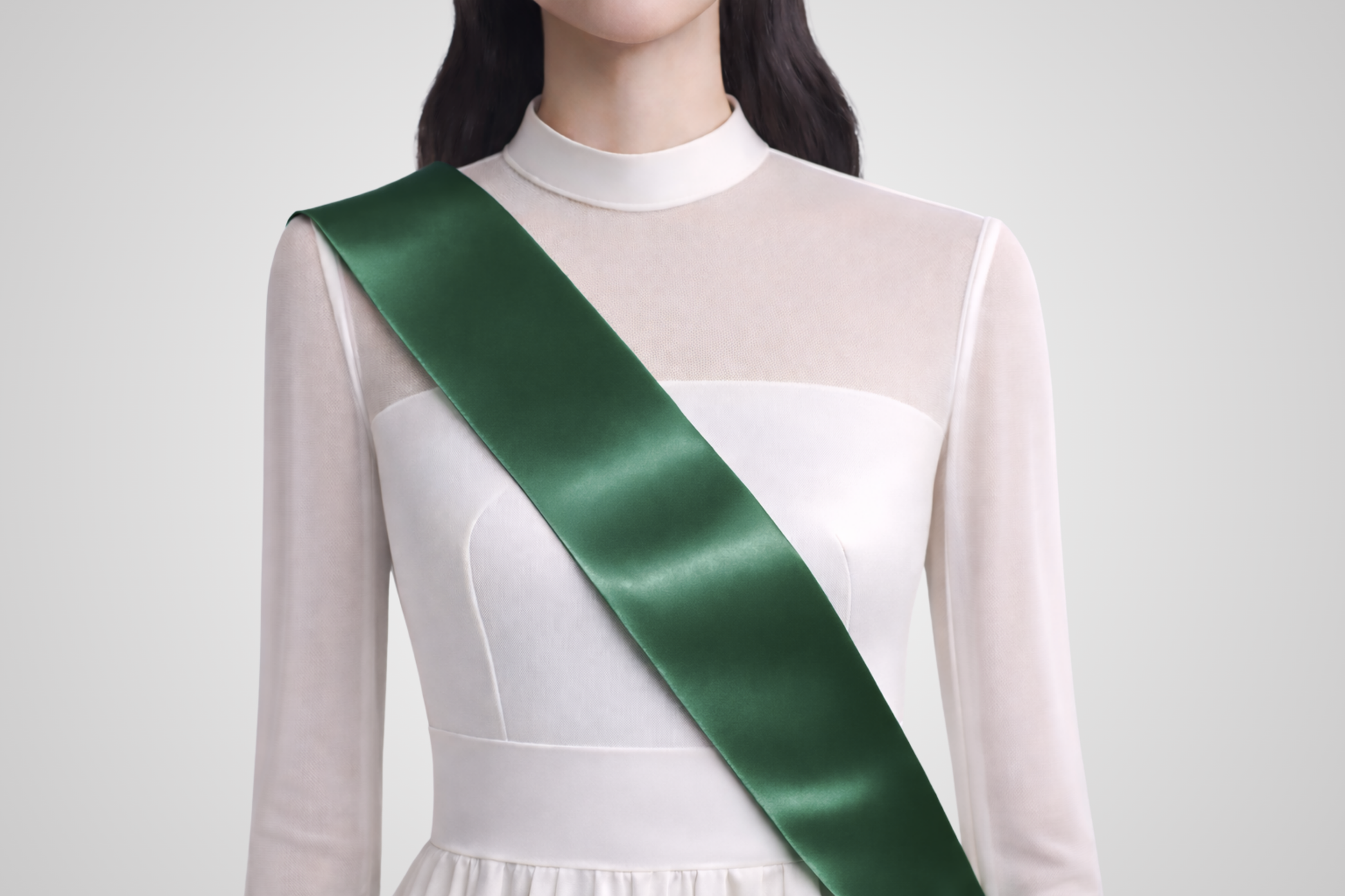 Fascia in raso ecologico verde scuro senza stampe di JM Band®.