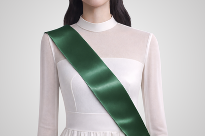 Fascia in raso ecologico verde scuro senza stampe di JM Band®.