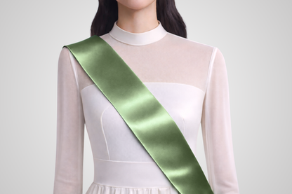 Fascia in raso ecologico color verde muschio, senza stampe, di JM Band®.