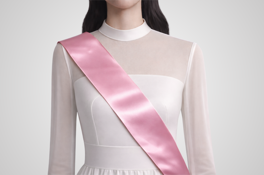 Fascia in raso rosa ecologico senza stampe di JM Band®.