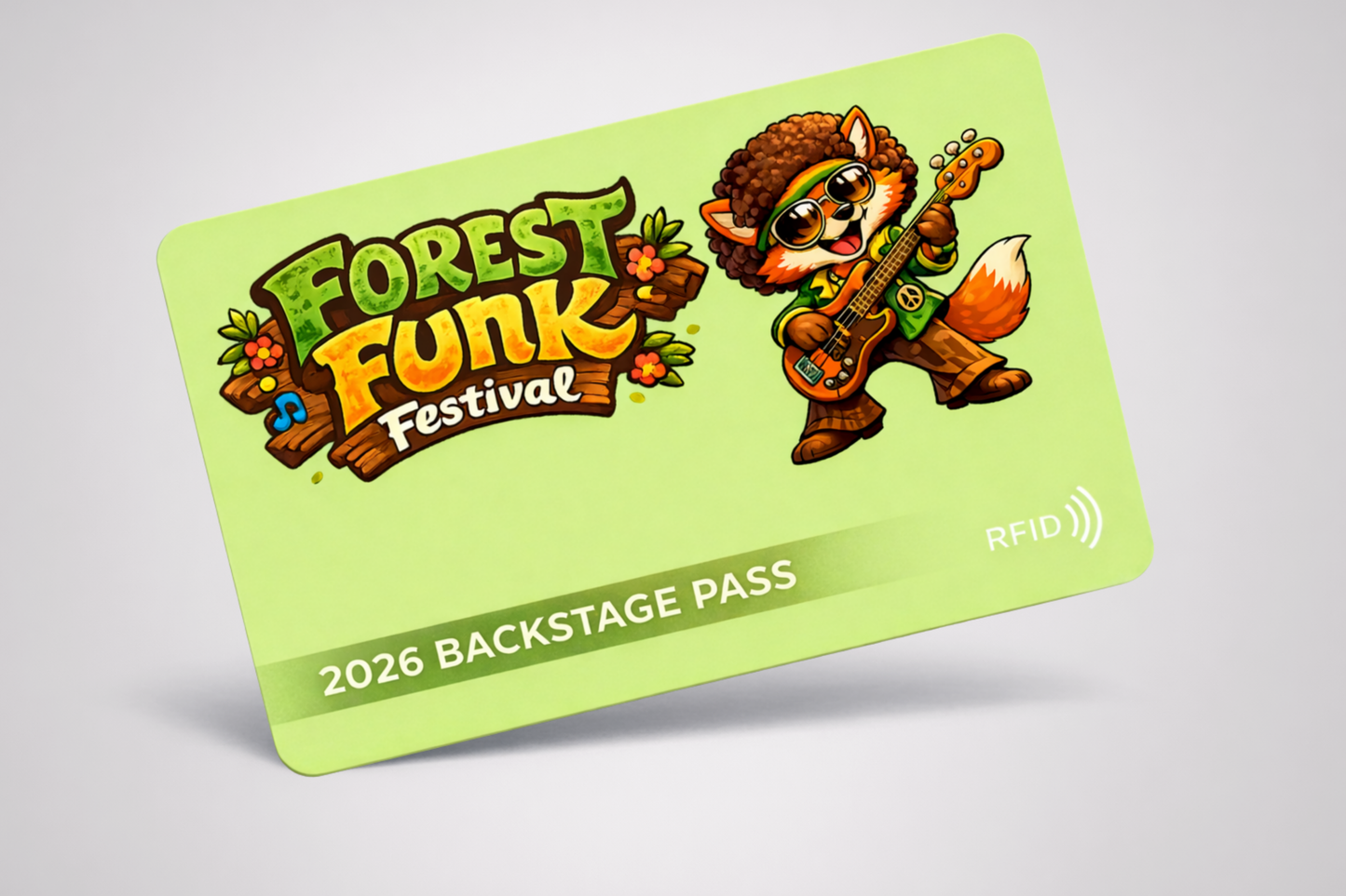 Tessera RFID per l'accesso al backstage dell'evento, fornita da JM Band®.