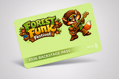 Tessera RFID per l'accesso al backstage dell'evento, fornita da JM Band®.