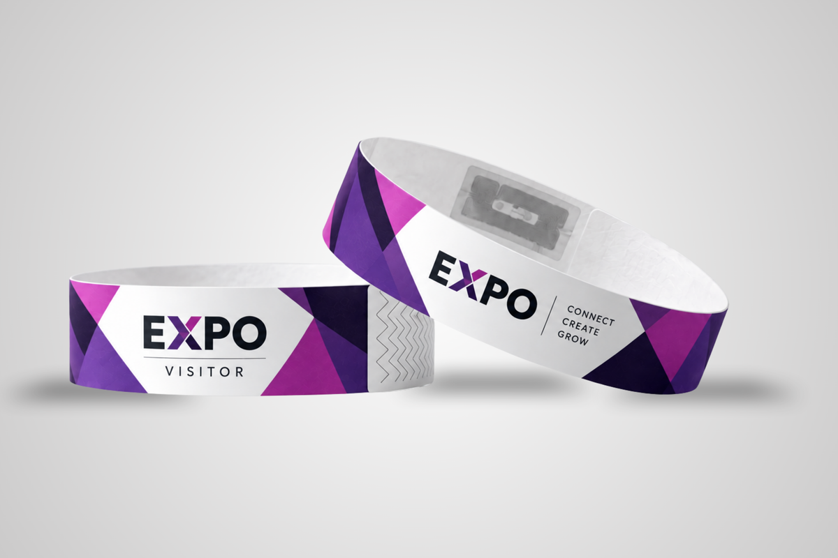Braccialetti RFID in carta con stampa a colori