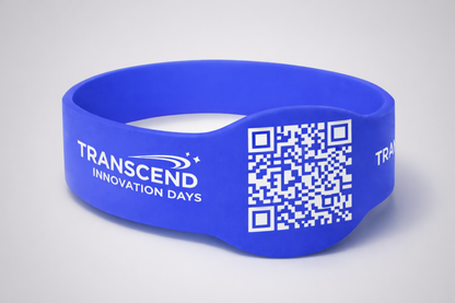 A photo of Silicone Wristbands with QR Code from JM Band®. Purchase Silicone wristbands in 18 mm here.