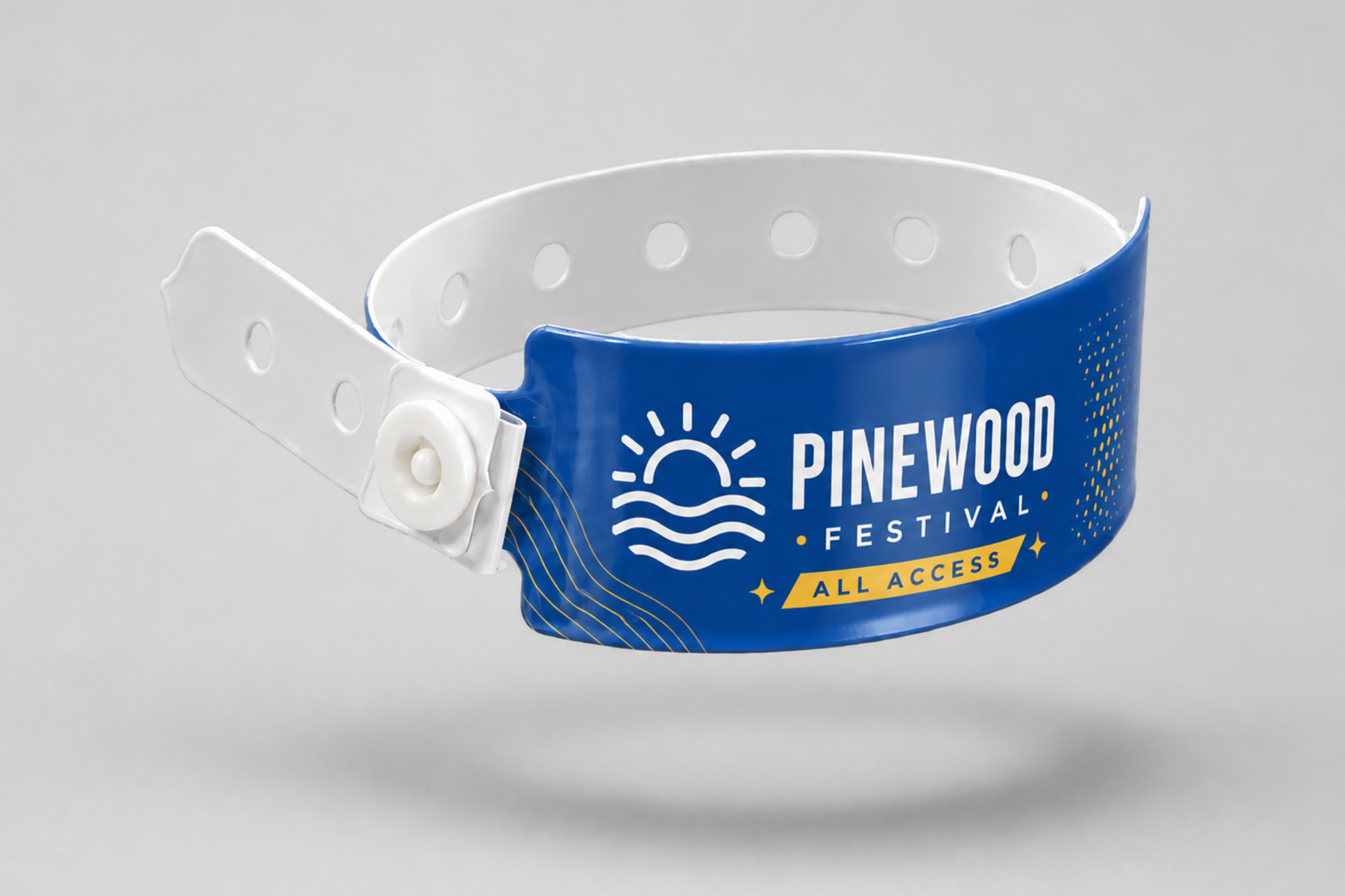 A photo of W-Vinyl Wristbands with print from JM Band®. Purchase Vinyl Wristbands in Blue here.