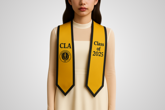 A photo of a graduation sash with a custom design