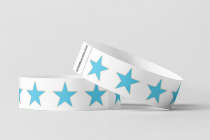 Paper Wristbands - Pre-Printed Paper wristbands JM Band EU 10 Blue Stars 